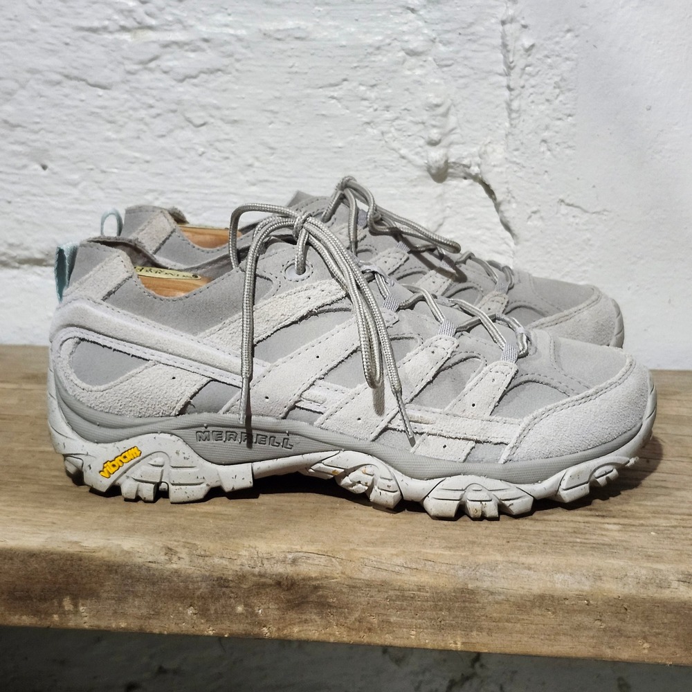 Merrell Moab Speed Mens 9 Hiking Shoes Grey Suede Vibram Eco Step J004205 Trail